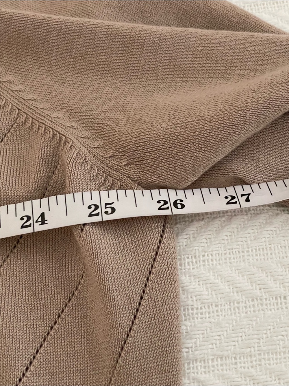 Lety & Me Taupe Duster Open Front Long Sleeve Diagonal Knit, 2X - Picture 4 of 5